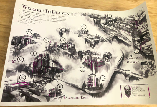 Body Count Map - Deadwater in Pink Foil